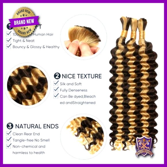 150g 20 Inch Human Hair Extensions for Boho Braids, Wet and Wavy main image 4